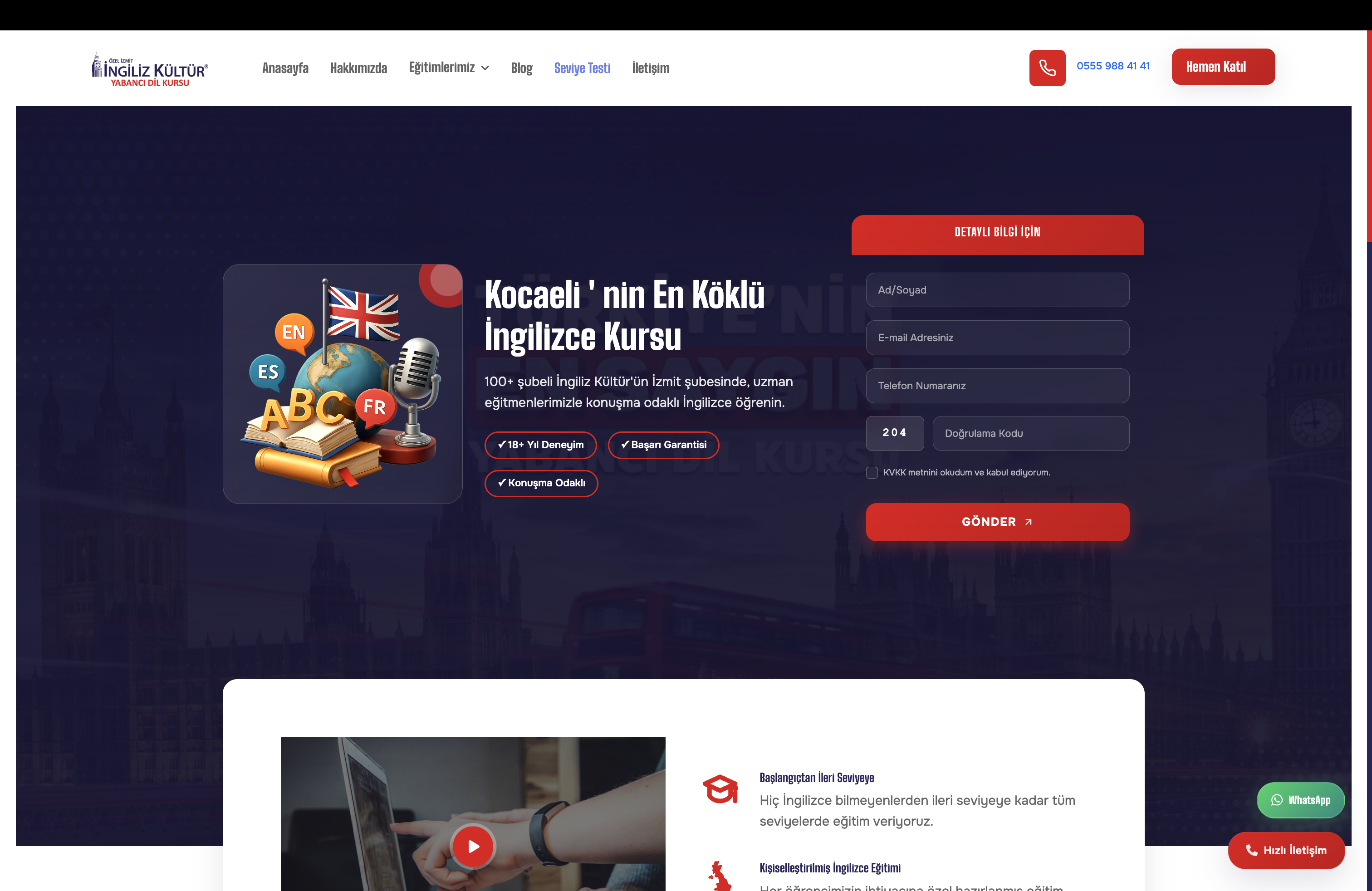 Kocaeli Dil kursu Kurumsal Web Sitesi